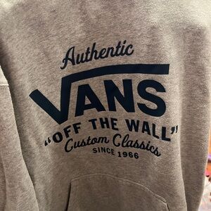 Vans Heather Gray Hoodie with Navy Logo